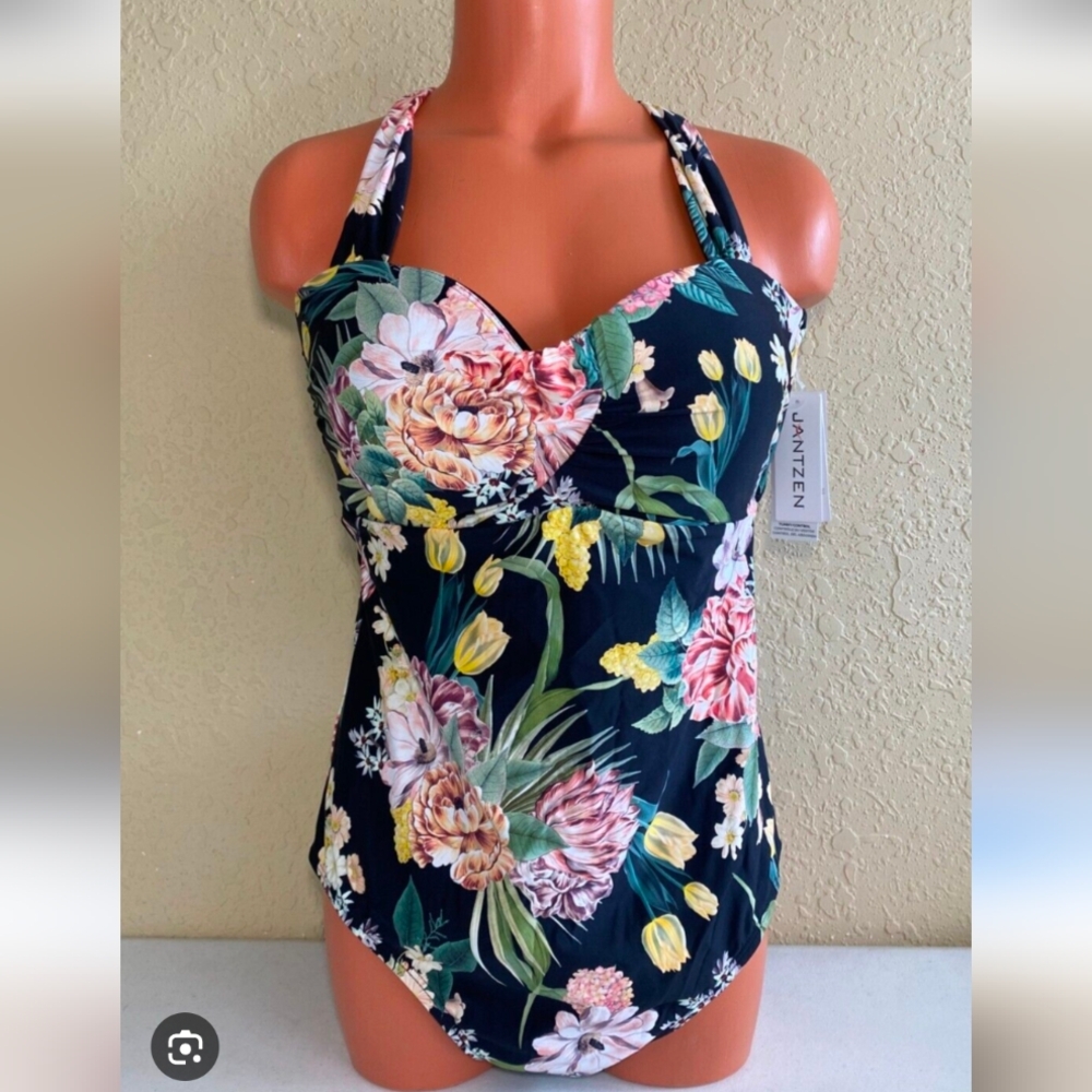 Jantzen Black Floral Swimsuit